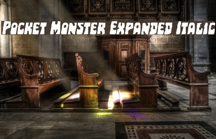 Pocket Monster Expanded Italic Font examples
