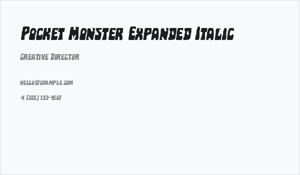 Pocket Monster Expanded Italic Business Card