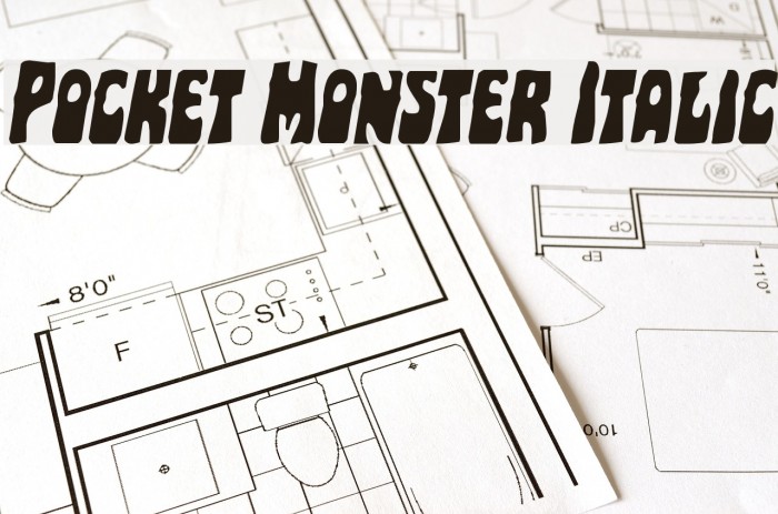 Pocket Monster Italic Font examples