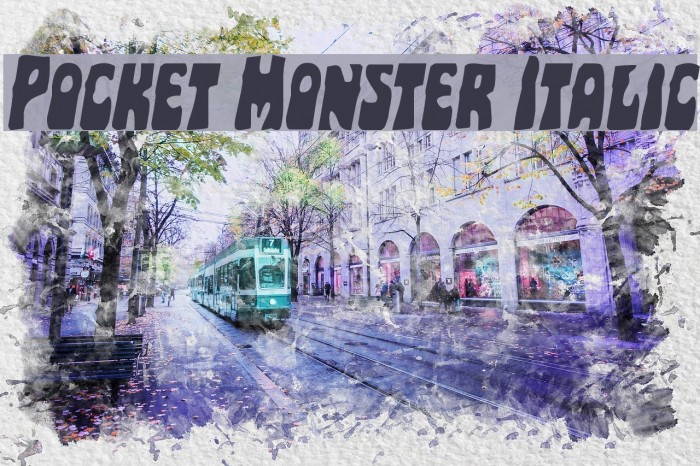 Pocket Monster Italic Font examples