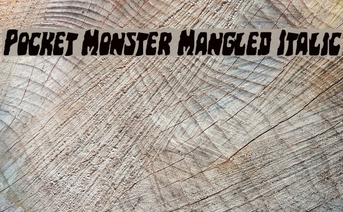 Pocket Monster Mangled Italic Font examples