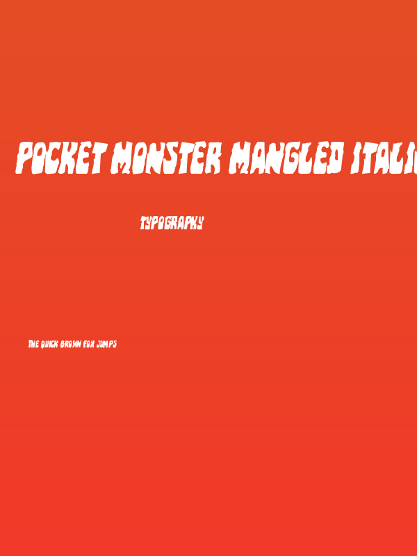 Pocket Monster Mangled Italic Poster