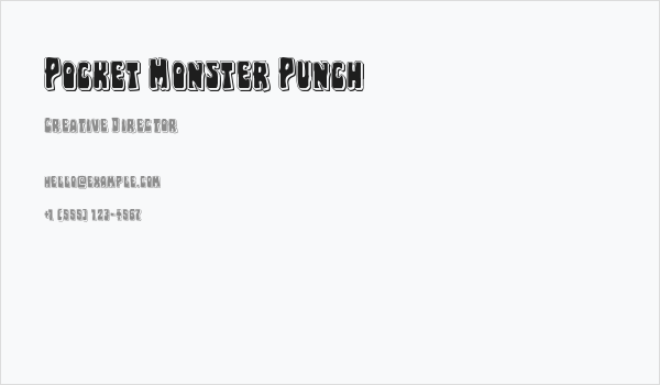 Pocket Monster Punch Business Card