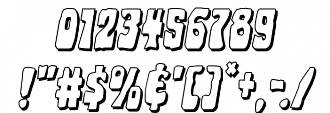 Pocket Monster Shadow Italic Font OTHER CHARS