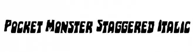 Pocket Monster Staggered Italic  Скачать бесплатные шрифты
