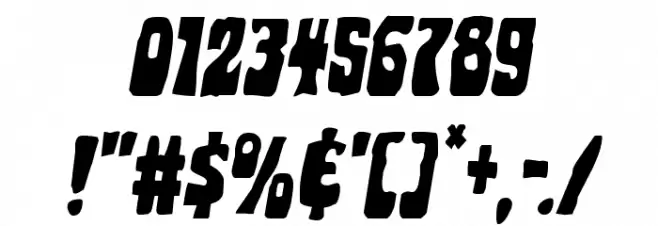 Pocket Monster Staggered Italic Font OTHER CHARS