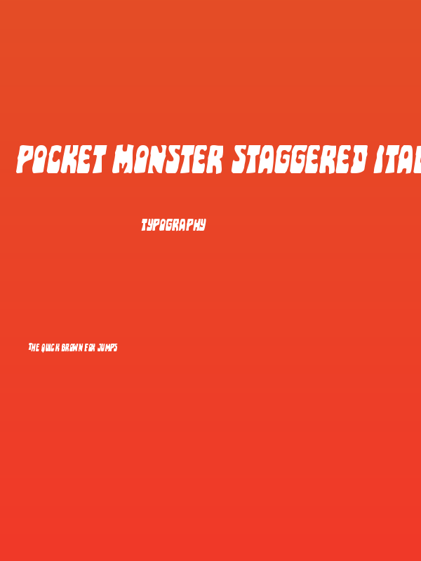 Pocket Monster Staggered Italic Poster