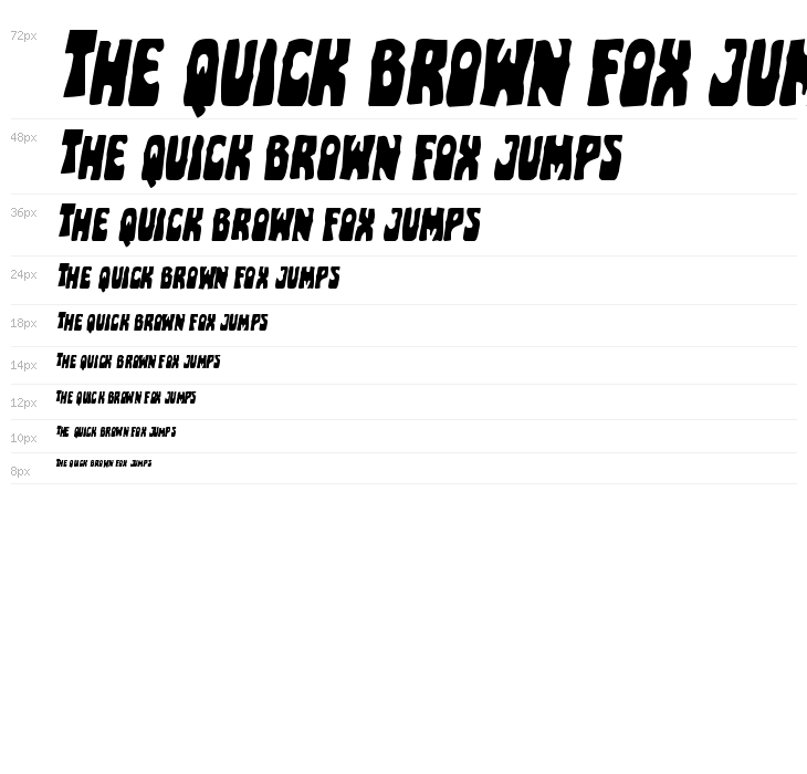 Pocket Monster Staggered Italic Waterfall