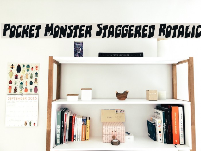 Pocket Monster Staggered Rotalic Font examples