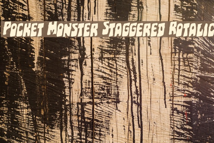 Pocket Monster Staggered Rotalic Font examples
