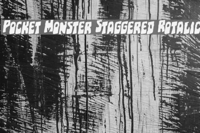 Pocket Monster Staggered Rotalic Schriftart examples