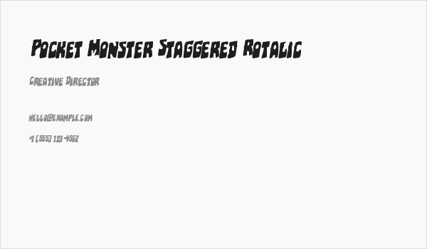 Pocket Monster Staggered Rotalic Business Card