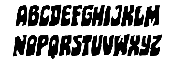 Pocket Monster Staggered Rotalic Font LOWERCASE