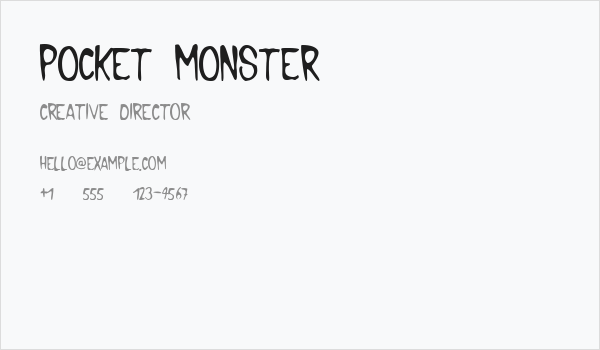 Pocket Monster Business Card