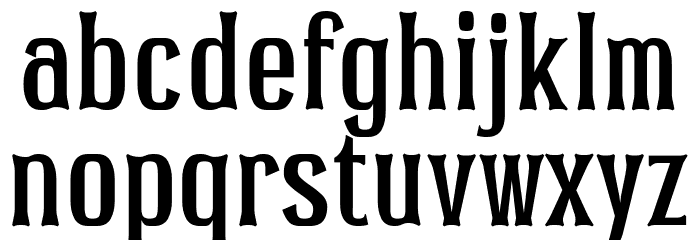 Pocus Primera 400 Condensed Font LOWERCASE