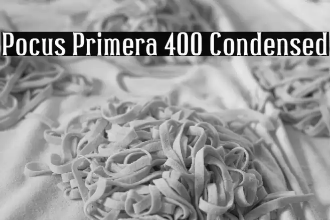 Pocus Primera 400 Condensed Font examples