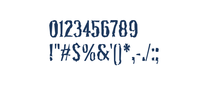 Pocus Primera Distorted 400 Condensed Other Characters