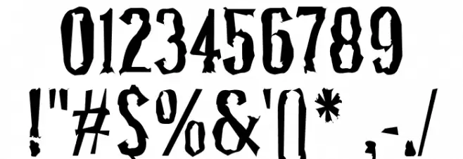 Pocus Primera Distorted 400 Condensed Font OTHER CHARS