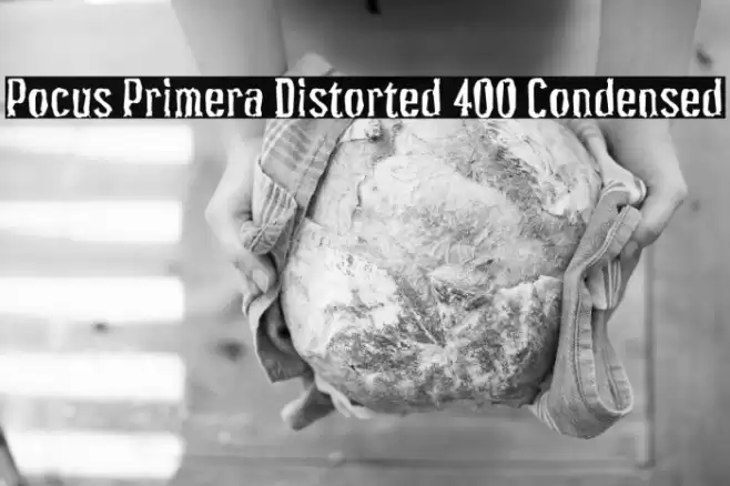 Pocus Primera Distorted 400 Condensed Font examples
