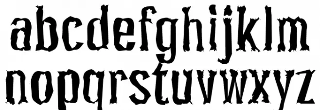 Pocus Primera Distorted 400 Condensed फ़ॉन्ट लोअरकेस