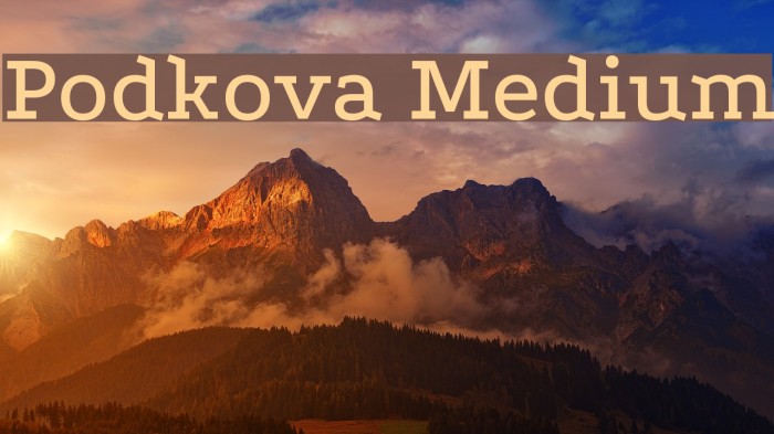 Podkova Medium Font examples