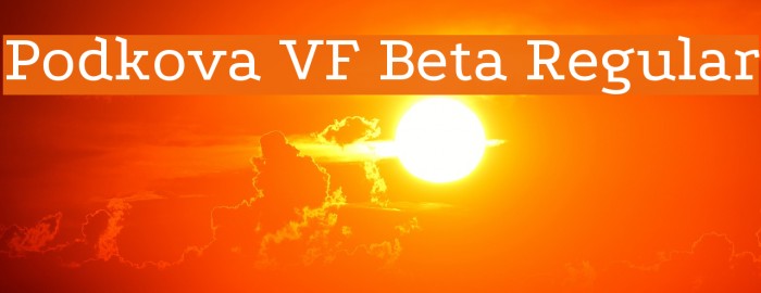 Podkova VF Beta Regular Font examples