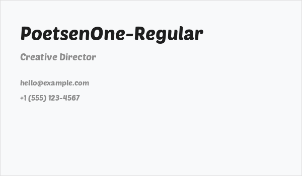 PoetsenOne-Regular Business Card