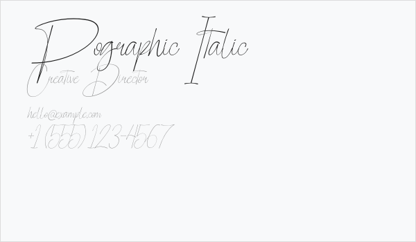 Pographic Italic Business Card