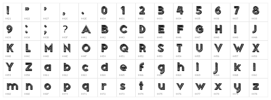Poileas Regular Character Map