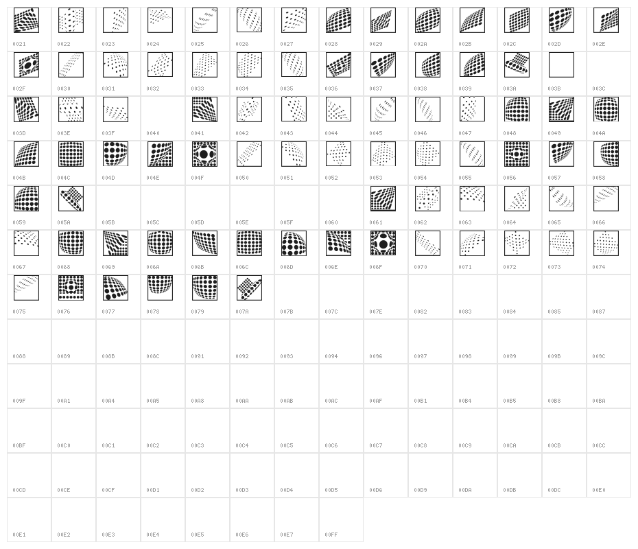 PointGallery Character Map