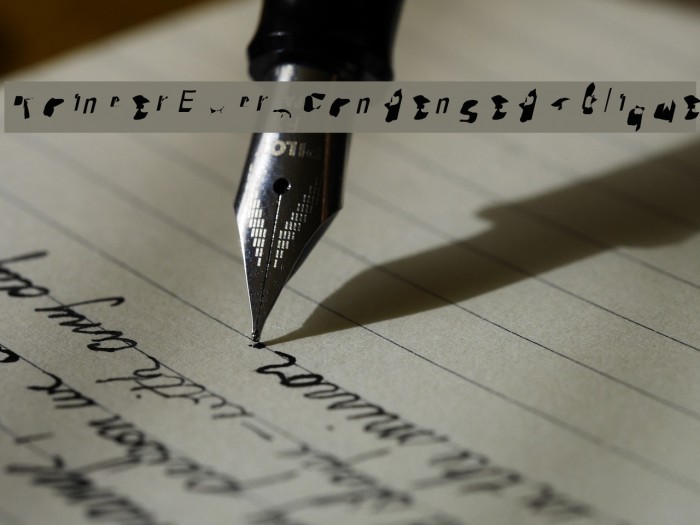 Pointer ExtraCondensed Oblique Font examples