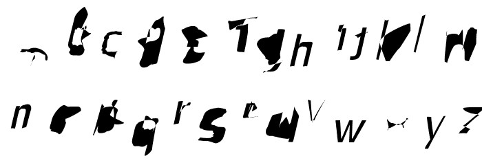 Pointer ExtraCondensed Oblique Font LOWERCASE