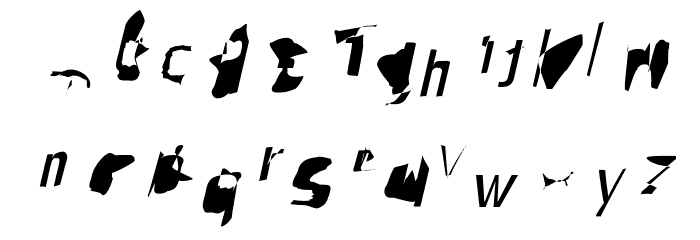 Pointer SuperCondensed Oblique Font LOWERCASE