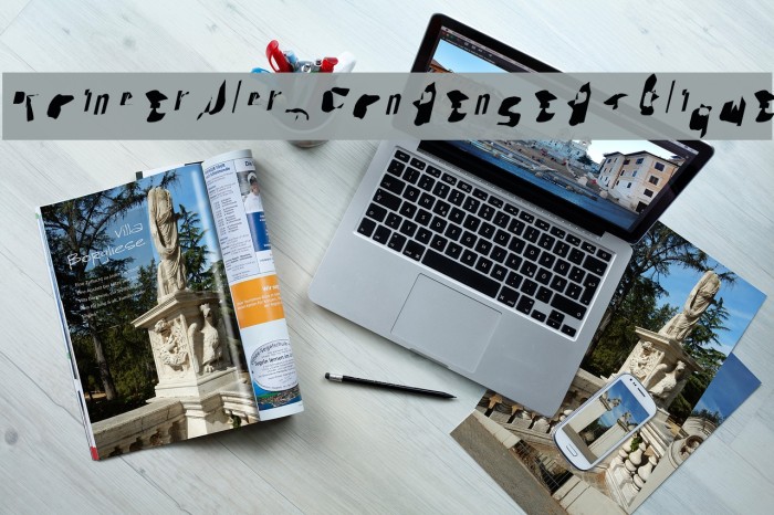 Pointer UltraCondensed Oblique Font examples