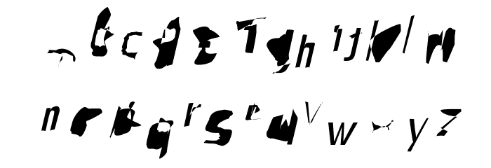 Pointer UltraCondensed Oblique Font LOWERCASE