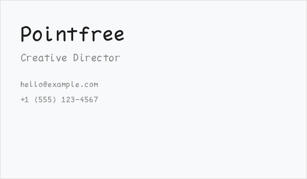 Pointfree Business Card