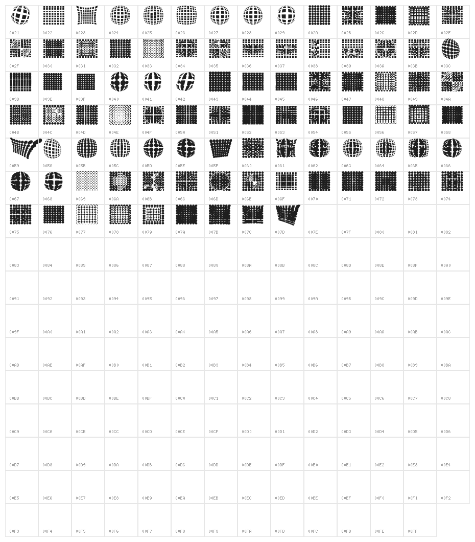 PointsNDotsImprovisations Character Map