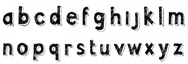 Pointy Solid Schriftart Kleinbuchstaben
