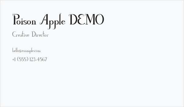 Poison Apple DEMO Business Card