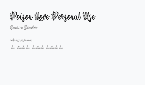 Poison Love Personal Use Business Card