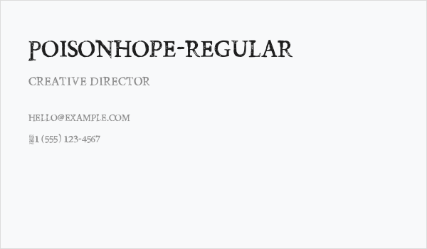 PoisonHope-Regular Business Card