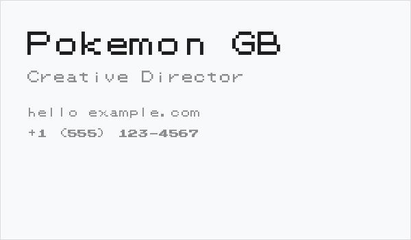 Pokemon GB Business Card