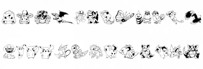 Pokemon Kiddy Ding 字体 大写