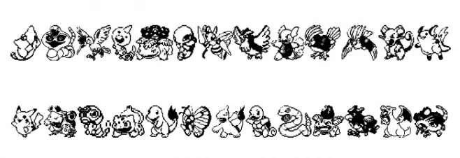 Pokemon pixels 1 Schriftart Groß