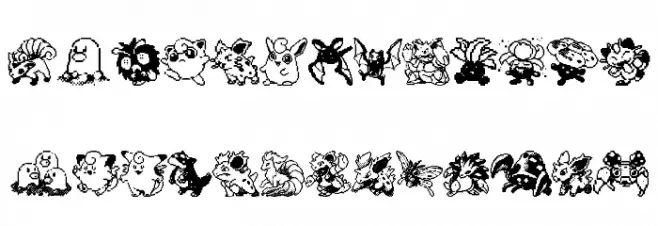 Pokemon pixels 1 फ़ॉन्ट लोअरकेस