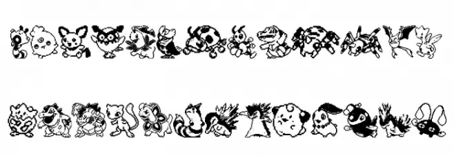 Pokemon pixels 2 फ़ॉन्ट लोअरकेस