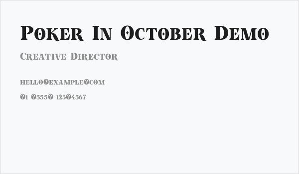 Poker In October Demo Business Card