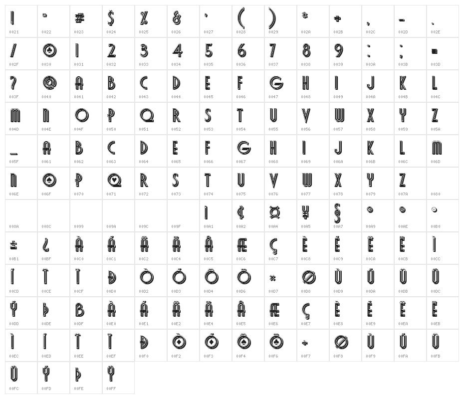 Poker Regular Character Map