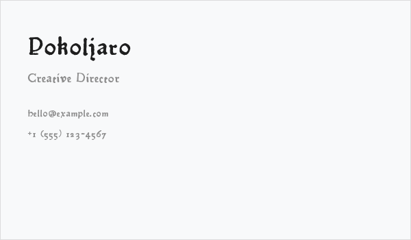 Pokoljaro Business Card