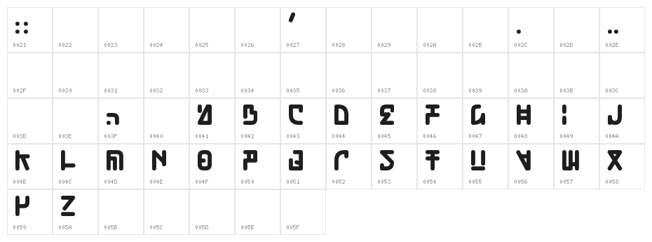 Pokopen Character Map